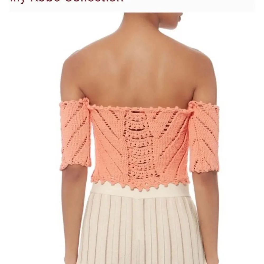 Ronny Kobo Catya Crop Top, Coral, Size S - Picture 8 of 9